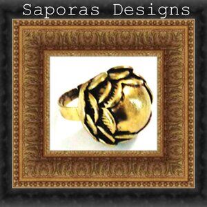 Size 8 & Adjustable To Fit Most Fingers Antique Theme Flower Design Ring